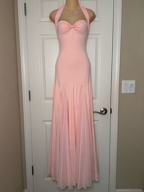 Miss Rosier Strapless Light Blush Pink Evening Gown